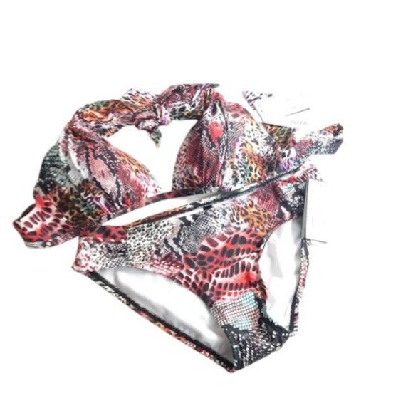 Kenneth Cole NY Womens Pure Instincts Push Up Halter Bikini S 34 B-C New - Picture 1 of 2